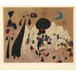 Joan Miró 1893 Barcelona - 1983 Palma nach - "Femme, lune, étoile" - Farblithografie/Rives. 218/300.