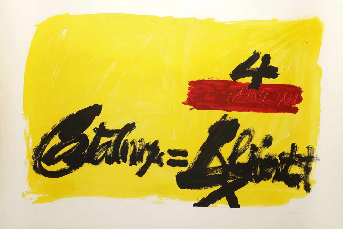 Antoni Tàpies 1923 Barcelona - 2012 Barcelona - "Als Mestres de Catalunya" - Farblithografie/Papier.