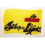Antoni Tàpies 1923 Barcelona - 2012 Barcelona - "Als Mestres de Catalunya" - Farblithografie/Papier.