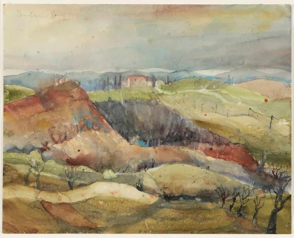 Bernhard Vogel 1961 Salzburg - "Terra Toskana" - Aquarell/Papier. 40 x 50 cm. Sign. und dat. l.