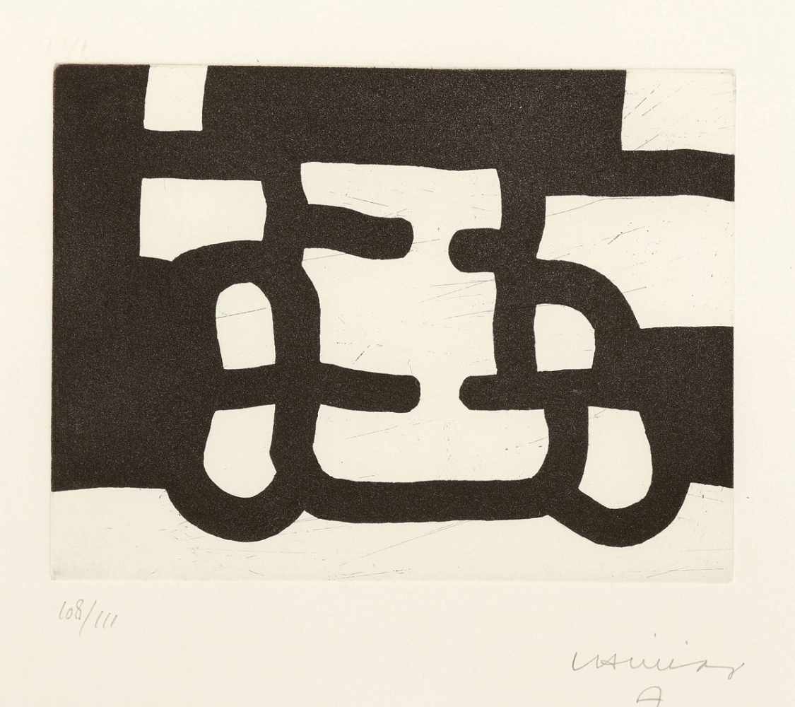 Eduardo Chillida San Sebastián 1924 - 2002 "Antzo III" Aquatintaradierung. 108/111. 13 x 17,3 cm.