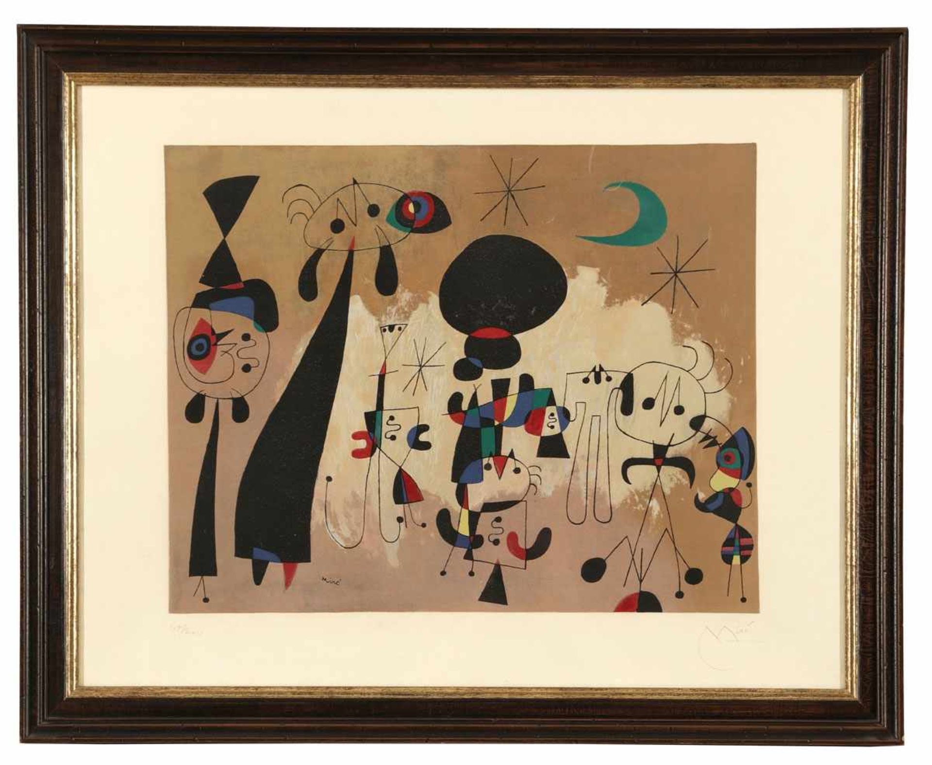 Joan Miró 1893 Barcelona - 1983 Palma nach - "Femme, lune, étoile" - Farblithografie/Rives. 218/300. - Image 2 of 2