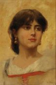 Luigi Fabron 1855 - 1905 - Damenporträt - Öl/Lwd. 50 x 35 cm. Sign. r. u.: L. Fabron. Rahmen.
