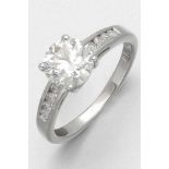 Klassischer Brillantsolitärring A Lady's diamond solitaire ring 750er WG, gestemp. 1 Brillant von