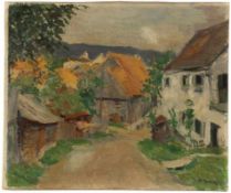 Joseph Oppenheimer 1876 Würzburg - 1966 Montreal - Blick ins Dorf - Öl/Lwd. 55 x 66 cm. Sign. r. u.: