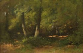 Künstler des 19. Jahrhunderts - Paar Landschaftsszenen - Öl/Lwd. (2). Je 31 x 46 cm. Verso auf