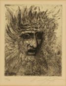 Ernst Fuchs 1930 Wien - 2015 Wien - "Schmerzensmann"- Radierung/Papier. 15/180. 24,5 x 19,6 cm, 30 x