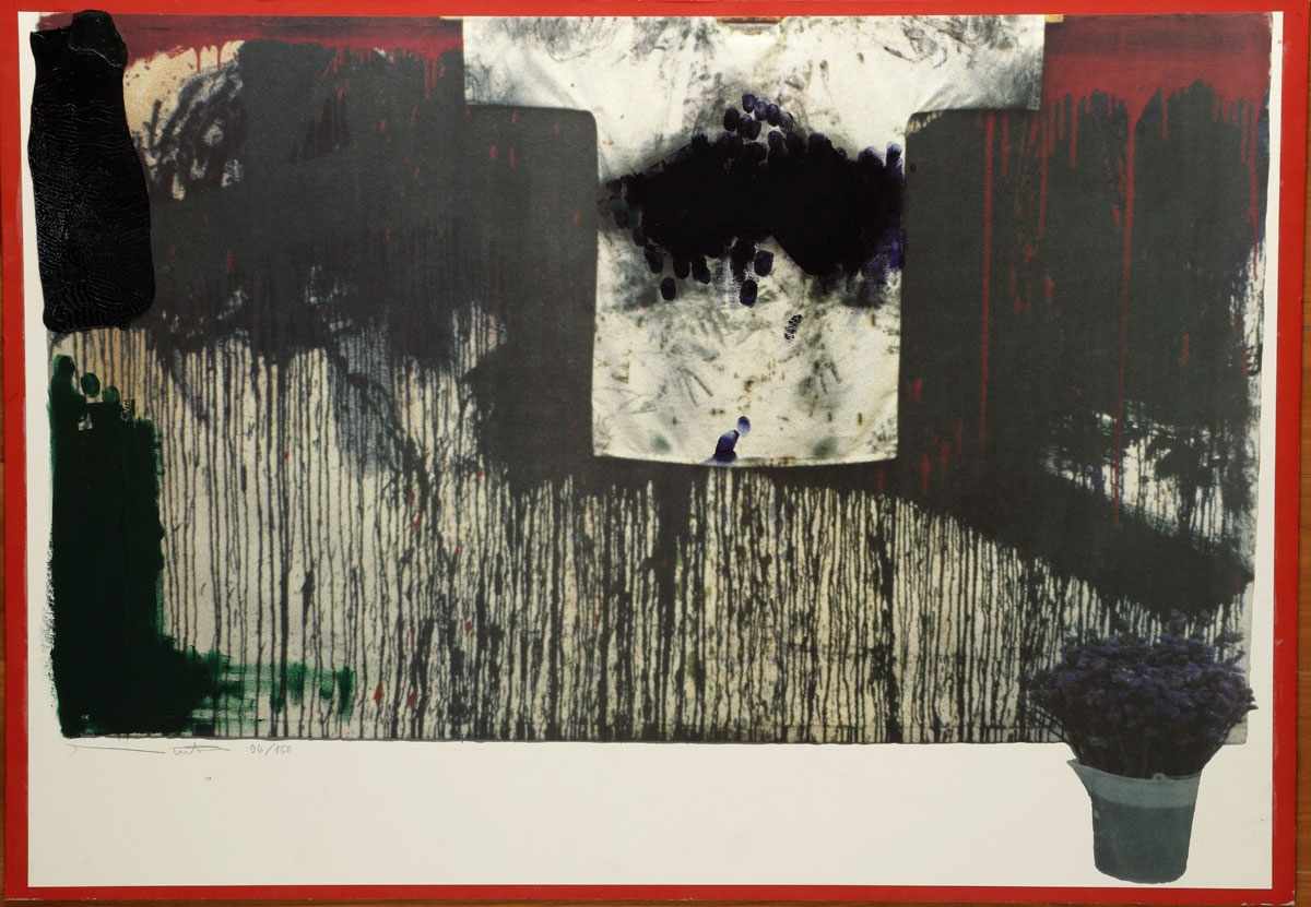 Hermann Nitsch 1938 Wien - Ohne Titel (aus: überarbeitete Bild-Lithografien) - Mit Acryl