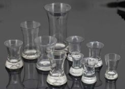 10 Bechergläser Deutsch, Ende 18. Jh. / Anfang 19. Jh. Farbloses Glas. Abriss. H. 7 cm, 7,5 cm (2