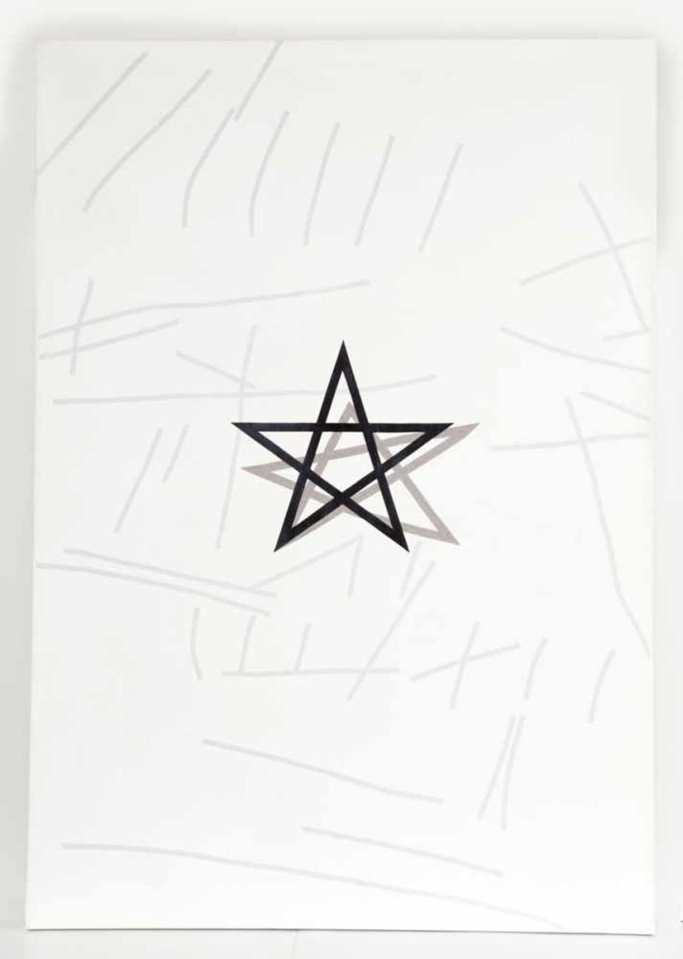 Rune Mields 1935 Münster - lebt und arbeitet in Köln - "Das Pentagramm" - Acryl/Lwd. 145 x 101 cm.