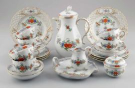 24tlg. Kaffeeservice Staatliche Porzellan Manufaktur, Meissen 1972-1980. - Indische Blumenmalerei,