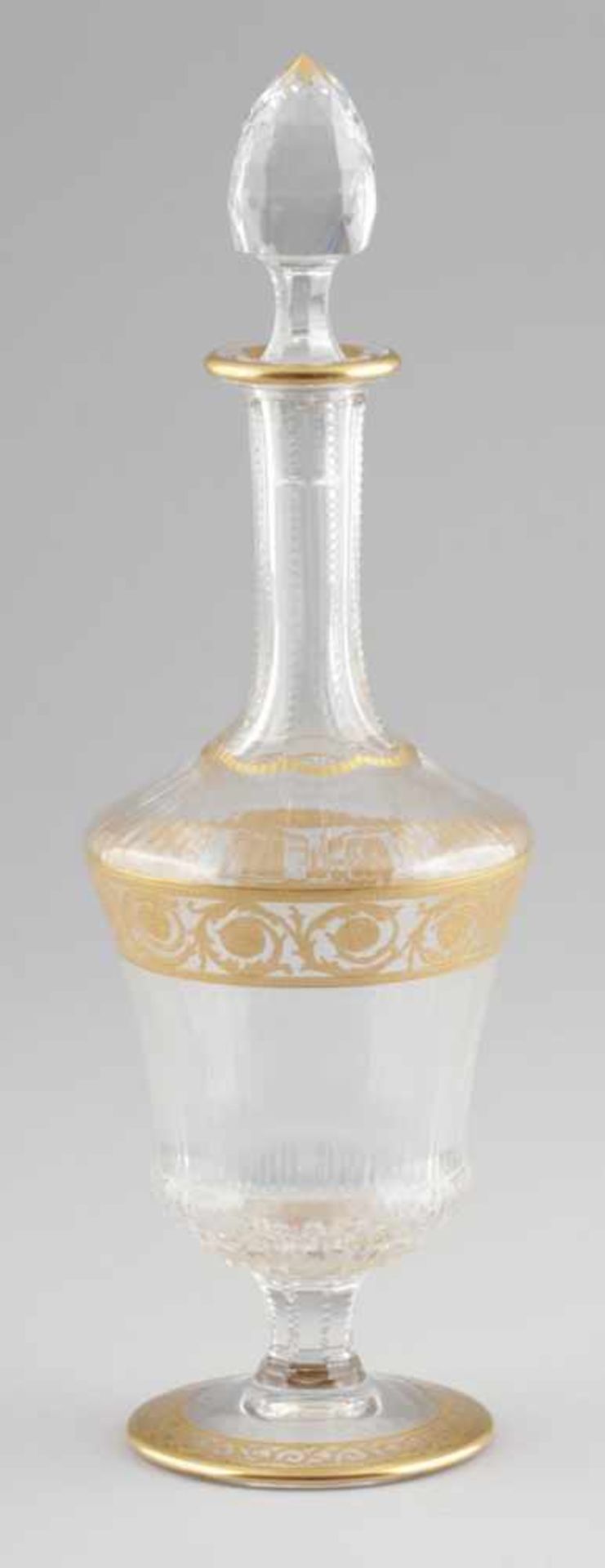 Karaffe mit Stöpsel - Thistle Verreries & Cristalleries de Saint Louis. Farbloses Kristallglas,