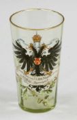 Bierglas - z. freundl. Erinnerung d. H. Obss. Schwartz gewidmet von E. I. Pfohl Harrachsdorf -