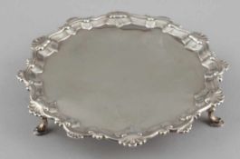 Salver John Carter II/London/England, 1772/71. 925er Silber. Punzen: Herst.-Marke, Stadt- und