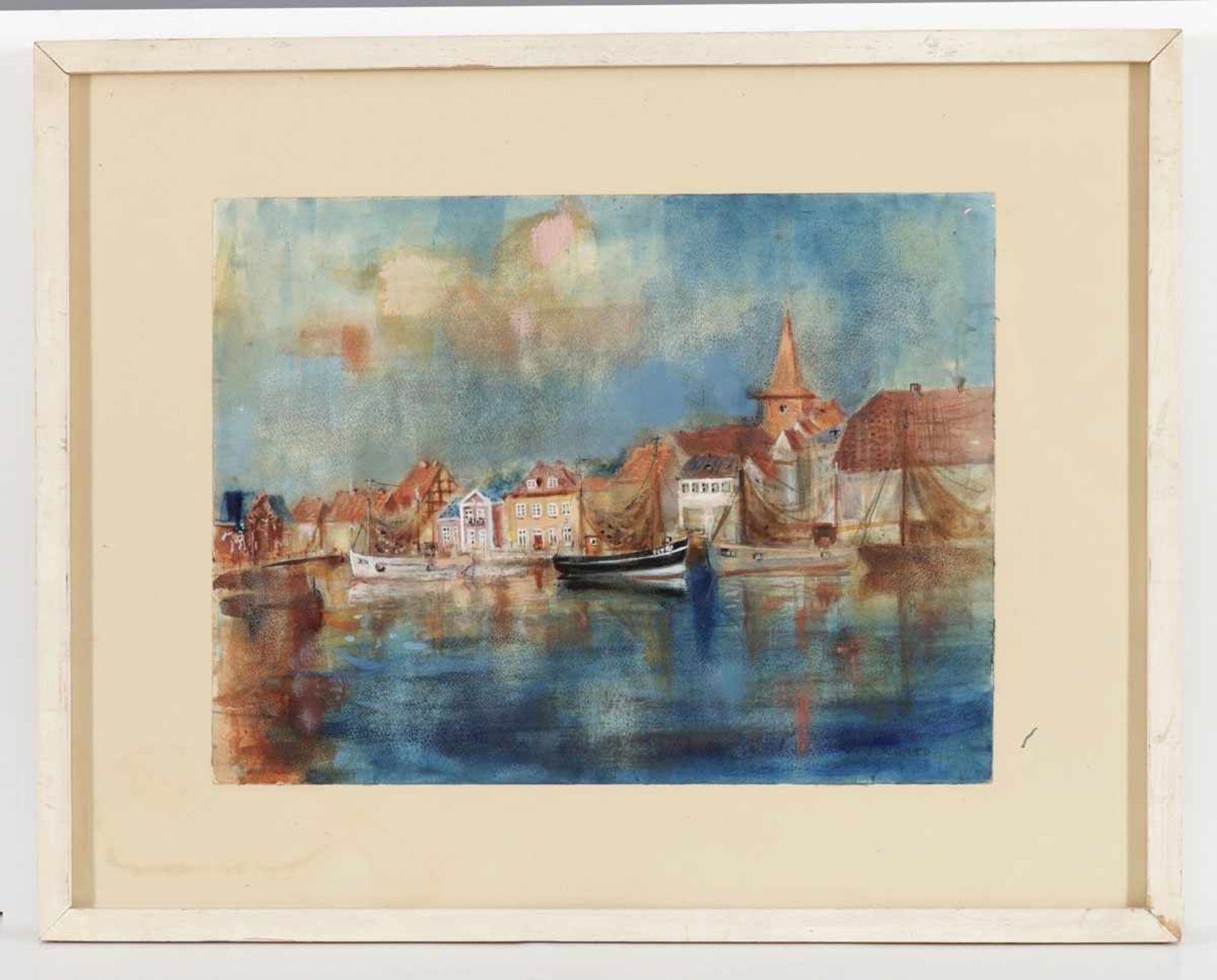 Victor Schulte 1887 Antwerpen - 1972 Hannover - Fischerboote im Hafen - Aquarell/Papier auf - Image 2 of 2