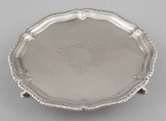 Salver Thomas Hannam & John Crouch/London/England, 1765/66. 925er Silber. Punzen: Herst.-Marke,