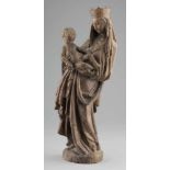 Unbekannter Bildschnitzer Wohl Salzburg, um 1500. - Gotische Madonna mit Kind - Holz. Reste der