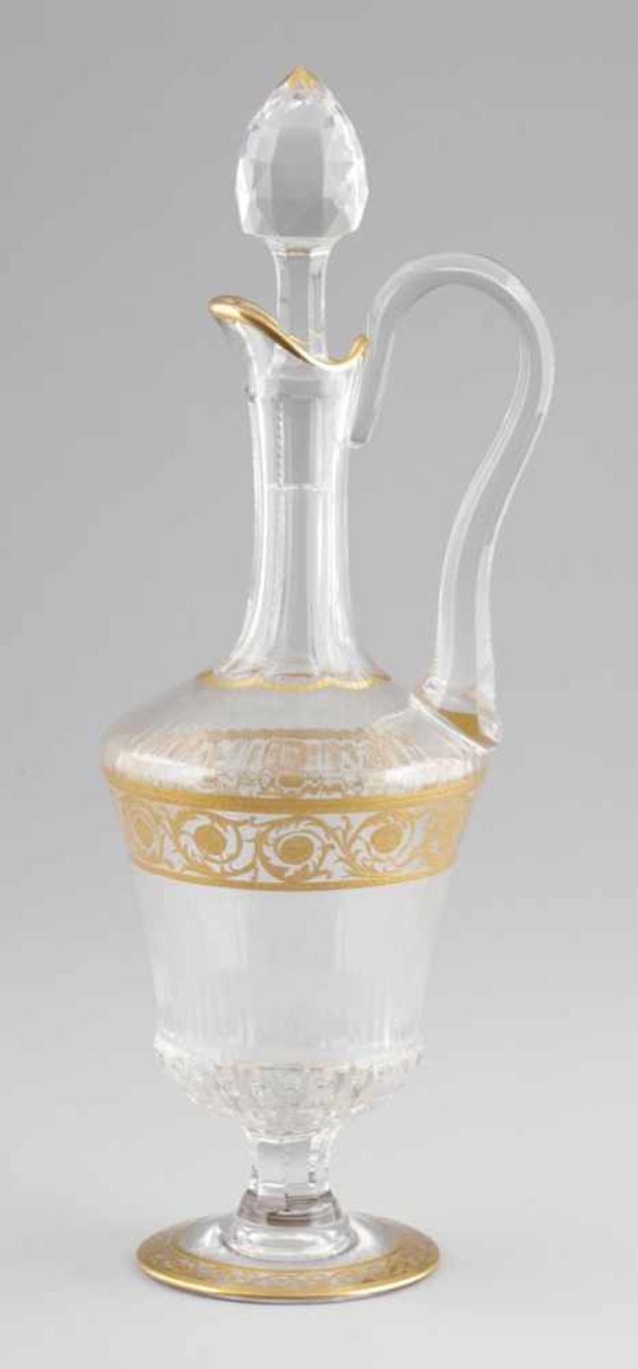 Karaffe mit Stöpsel - Thistle Verreries & Cristalleries de Saint Louis. Farbloses Kristallglas,