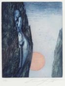 Ernst Fuchs 1930 Wien - 2015 Wien - "Hain der Daphne" Farbradierung/Papier. 61/80. 24,5 x 19,4 cm,