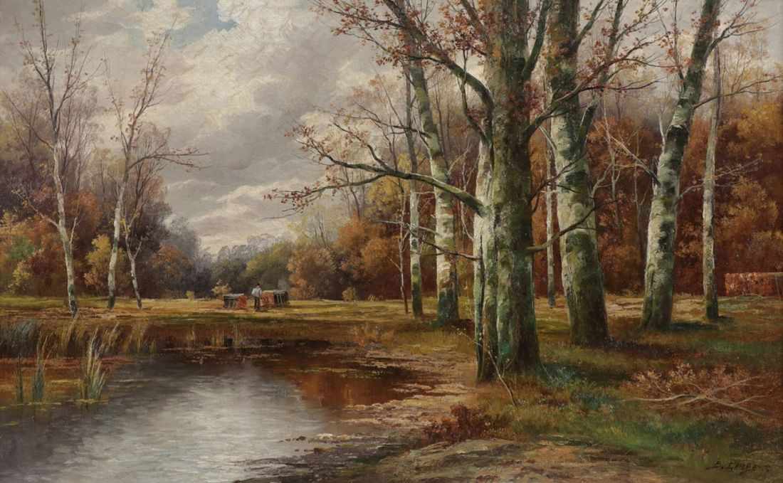 Karl Kaufmann (unter dem Pseudonym B. Lambert) 1843 Neuplachowitz - 1901 Wien - "Herbst im