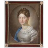 Künstler des 19. Jahrhunderts - Porträt einer Dame des Biedermeier - Pastell/Papier. 33 x 26 cm.