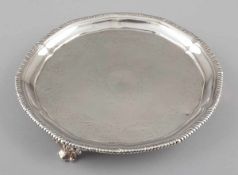 Salver London/England, um 1766/67. 925er Silber. Punzen: Herst.-Marke, Stadt- und