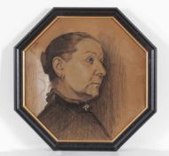 Ludwig Fahrenkrog 1867 Rendsburg - 1952 Biberach an der Riß - Bildnis einer Frau - Kohle,