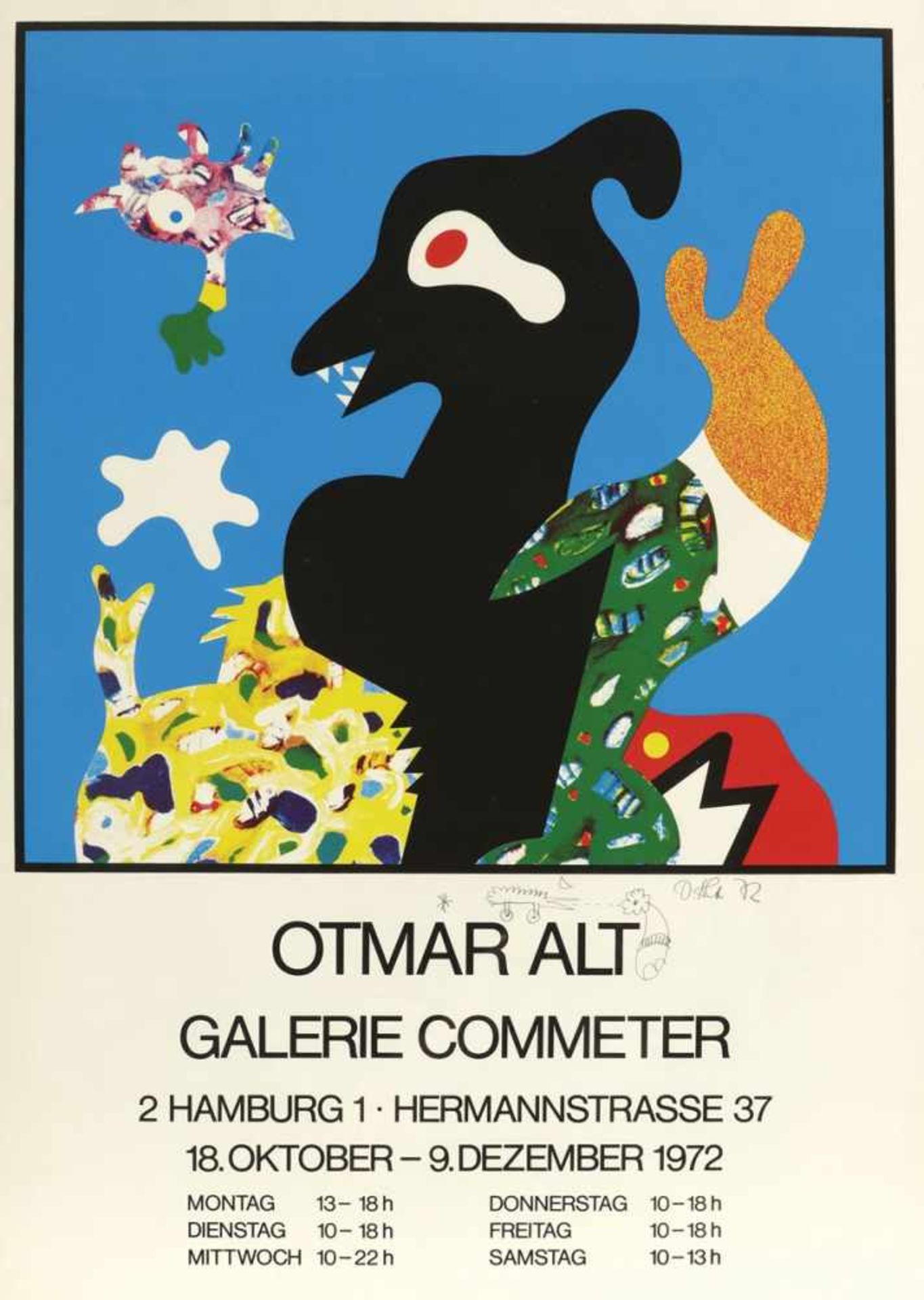 Otmar Alt 1940 Wernigerode - lebt und arbeitet bei Hamm - Plakat Galerie Commeter 1972 -