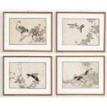Japanischer Grafiker des 19. Jahrhunderts - Tierdarstellungen - 4 kolor. Holzschnitte.