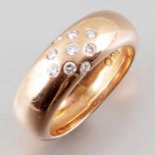 Bandring mit Brillanten 585er RG, gestemp. 9 Brillanten zus. ca. 0,37 ct. Ringgr. 60. Gew.: 11 g.