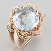 Dekorativer Aquamarinring A Lady's aquamarine ring 585er GG, gestemp. 1 Aquamarin im runden