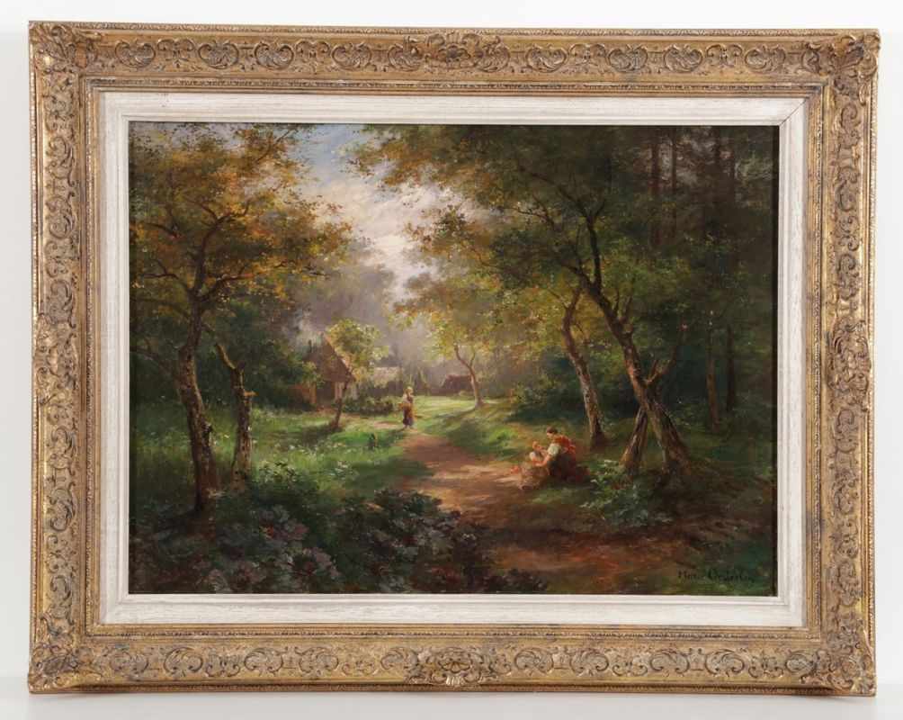 Marie Oesterley 1842 Göttingen - 1916 Hannover - Rast im Wald - Öl/Lwd. 57 x 78,5 cm. Sign. r. u.: - Image 2 of 2