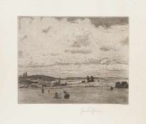 Hans Thoma 1839 Bernau - 1924 Karlsruhe - Wolkenheer II - Radierung/Papier.19,7 x 25 cm, 34,5 x 46,4