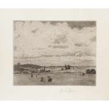 Hans Thoma 1839 Bernau - 1924 Karlsruhe - Wolkenheer II - Radierung/Papier.19,7 x 25 cm, 34,5 x 46,4