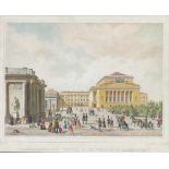 Besemann Lithograf des 19. Jahrhunderts. - "Le Theatre d'Aleandra" - Kolor. Lithografie. 24,5 x 34