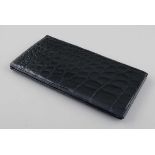 Clutch Schwarzes Kroko-Leder- 13 x 26 cm.