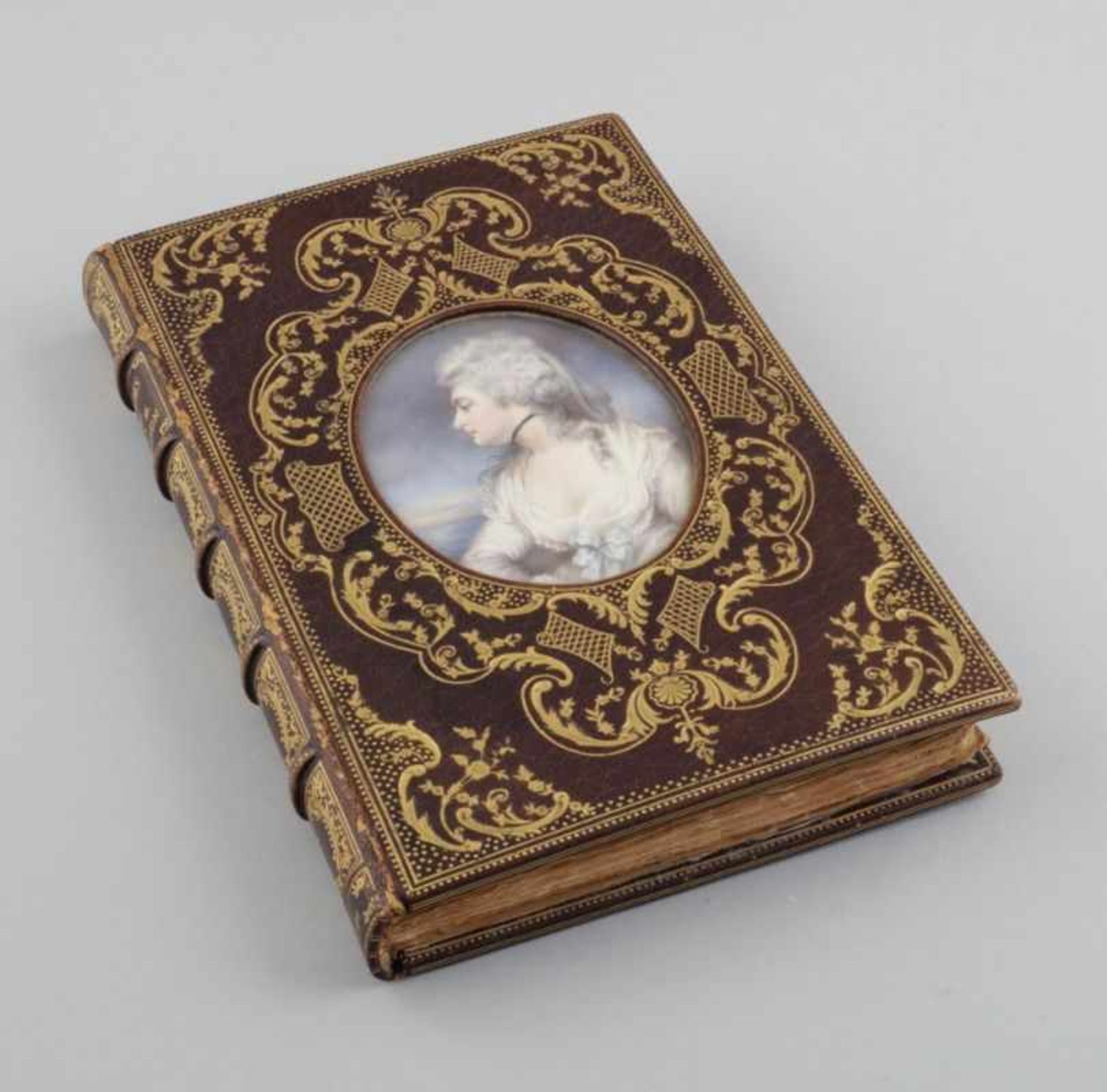 M. Robinson - "Poems" - London, 1791. Goldgepr. Ldr. mit eingefassten Miniaturen. - Zustand: Ex