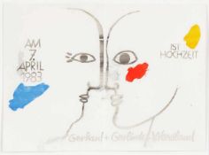Gerhard Wendland 1910 Hannover - 1986 Nürnberg - Einladungskarte zur Hochzeit von Gerhard und