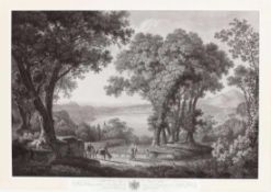 Wilhelm Friedrich Gmelin 1760 Badenweiler - 1820 Rom - "Der See von Albano bei Rom" - Kupferstich.