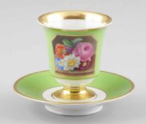 Biedermeier Ober- und Untertasse Königliche Porzellan Manufaktur, Meissen 1817-1824. -