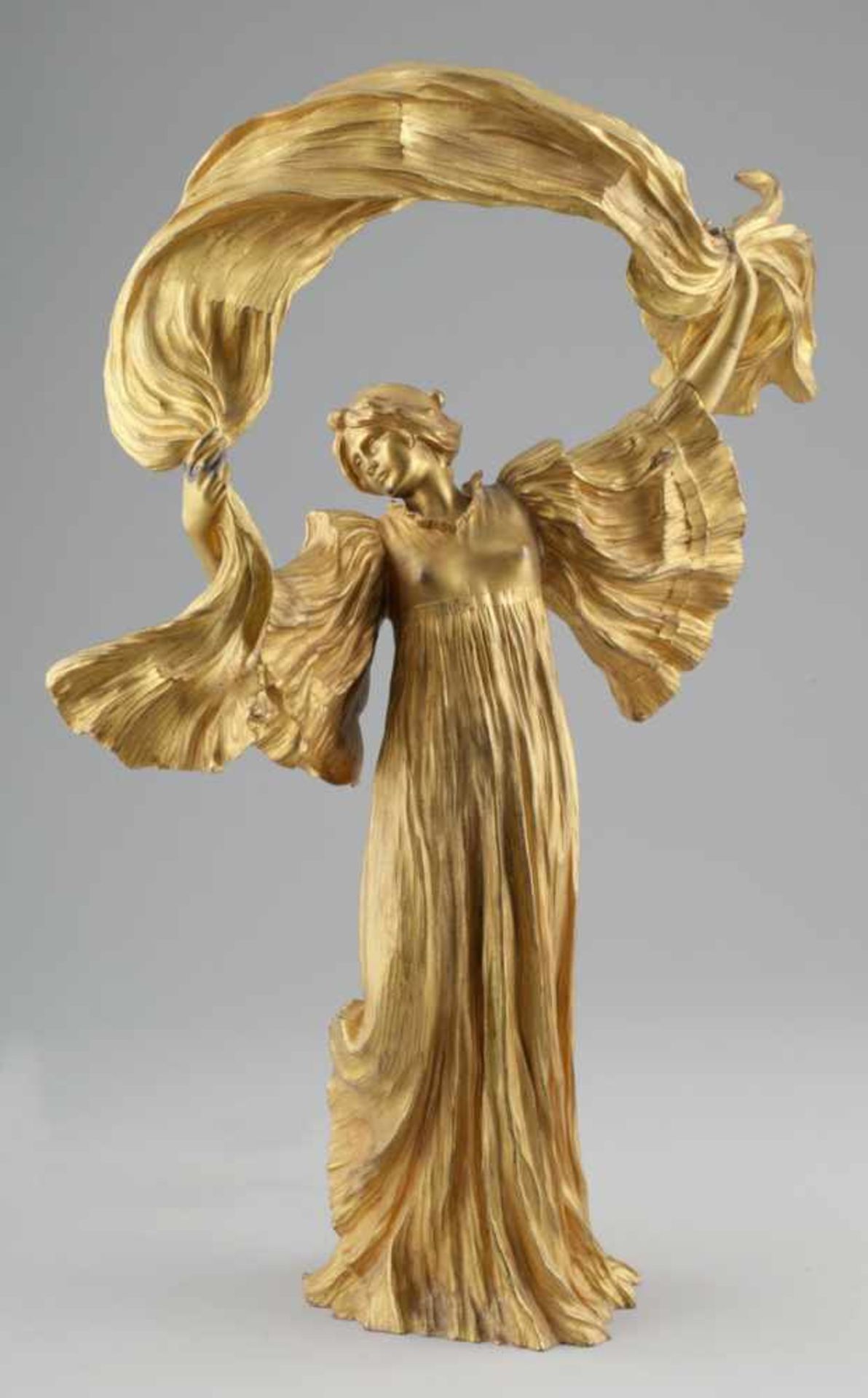 Agathon Léonard 1841 Lilli - 1923 Paris - Tischlampe "Danseuse à l'écharpe" (Tänzerin mit Schal) -