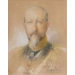 Nikolai Michailow 1876 Schumen - 1960 Hamburg - Zar Ferdinand I. von Bulgarien - Pastellkreiden/