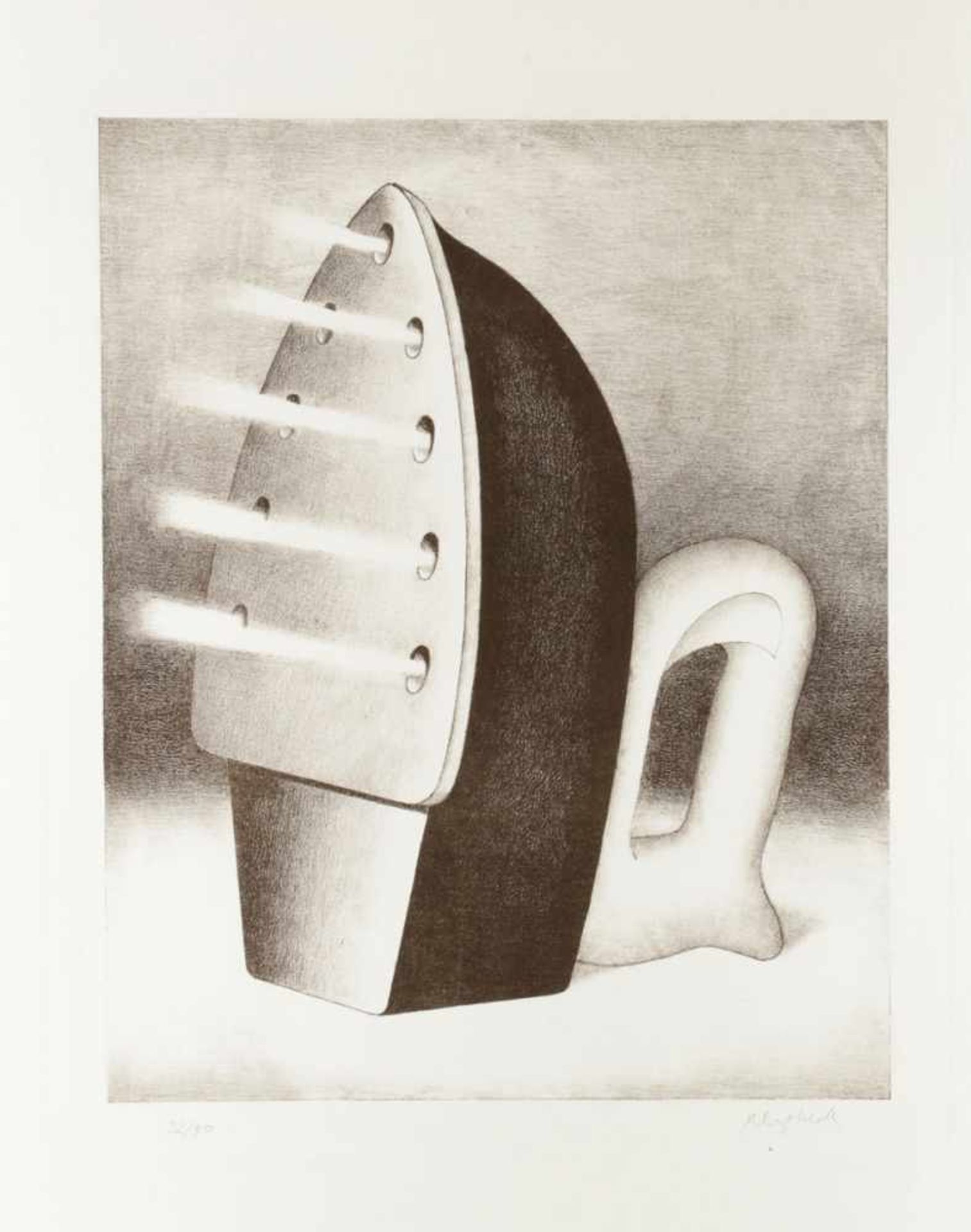 Konrad Klapheck 1935 Düsseldorf - "Dampfbügeleisen (Die Schwiegermutter)" - Lithografie/Papier. 32/