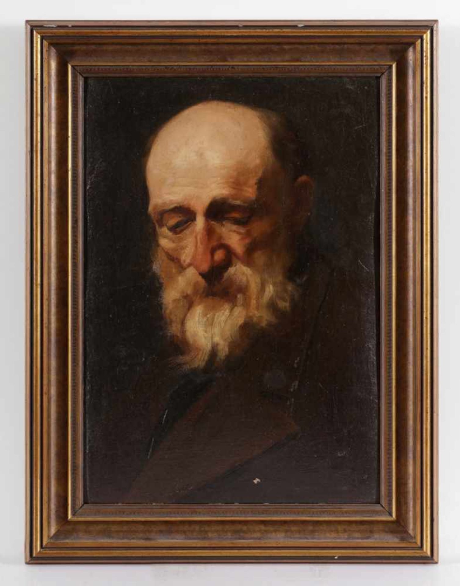 Alfred Diethe 1836 Dresden - 1919 Dresden - Bildnis Robert Moritz Bellmann - Öl/Lwd. auf Karton. - Image 2 of 2