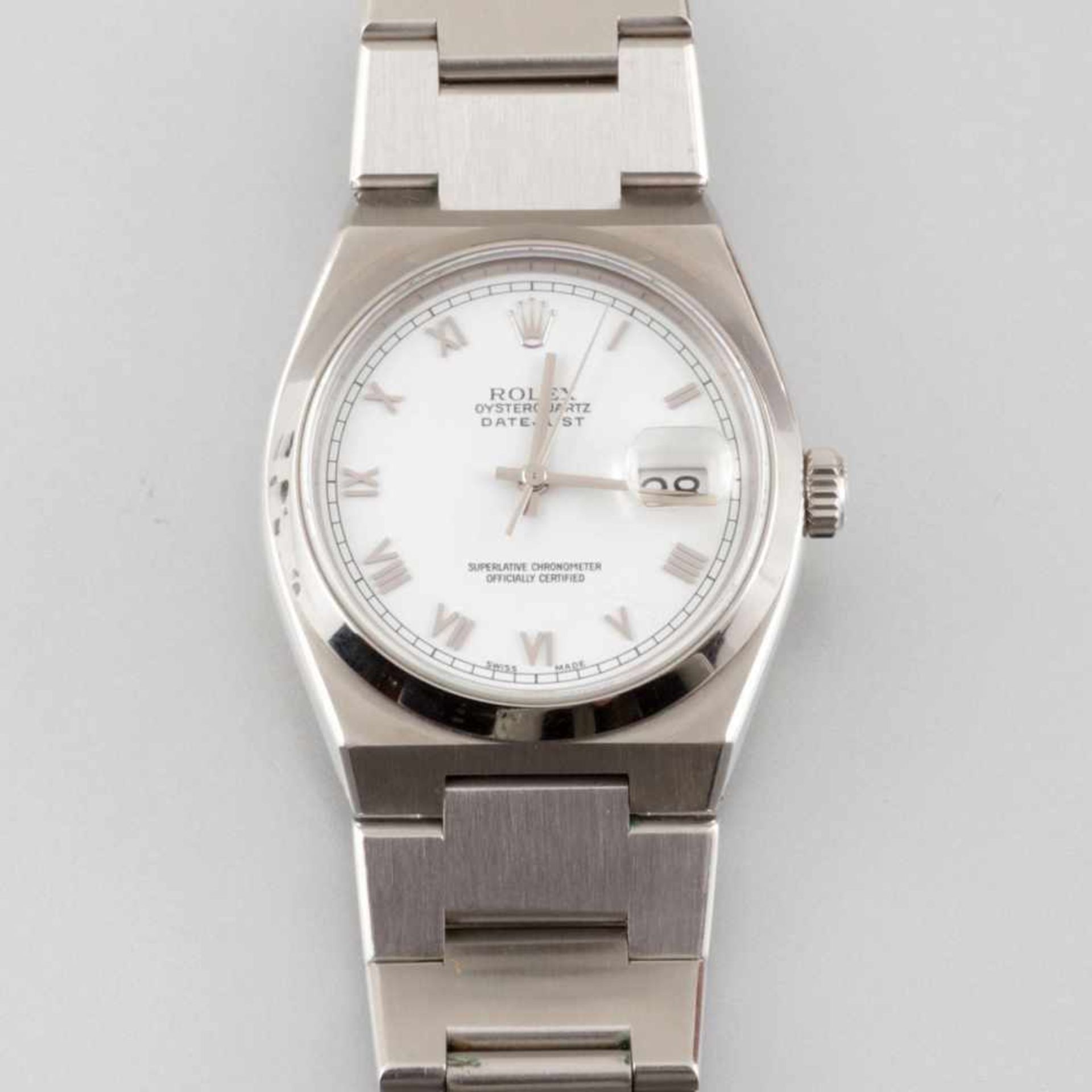 Rolex-ArmbanduhrFa. Rolex, Schweiz. Modell: Oysterquartz Datejust. Edelstahl. Ref.-Nr.: 17000.