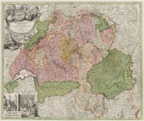 Johann Baptist Homann1664 Kambach - 1724 Nürnberg - "Potentisimae Helvetiorum Republicae..." -