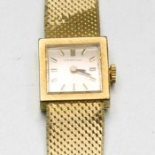 Certina - Damenarmbanduhr750/- Gelbgold, gestempelt. Gewicht: 40,1g. L.18cm. Faltschließe.