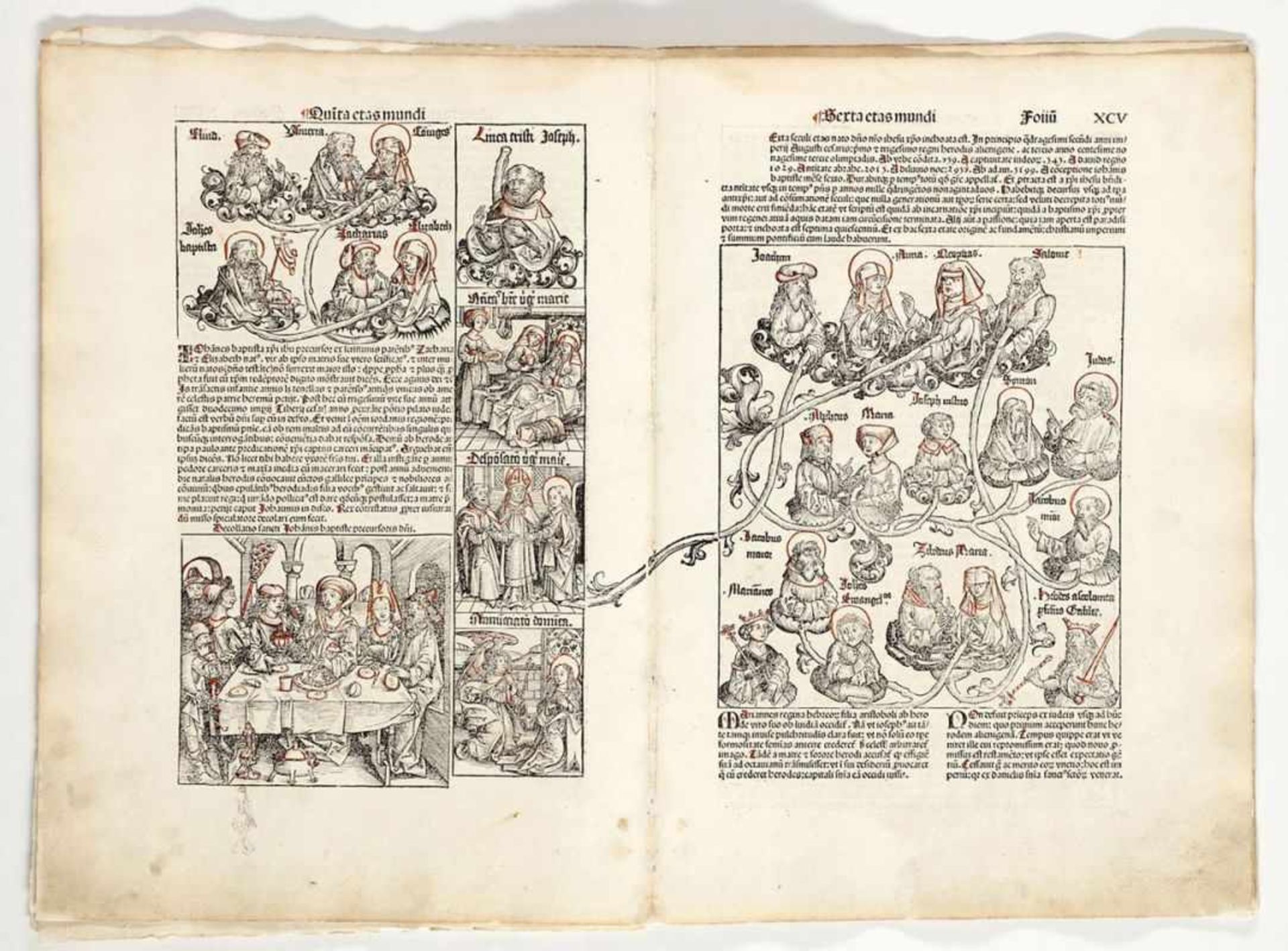 Hartmann SchedelNürnberg 1440 - 1514 - Konvolut von 9 Doppelseiten und 14 Seiten - Buchseiten mit - Bild 2 aus 3