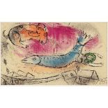 Marc Chagall1887 Witebsk - 1985 St. Paul de Vence - "Le Poisson bleu" - Farblithografie/Papier. 22,9