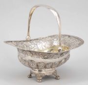 Biedermeier Obstkorb/ Fruit BowlDeutschland, um 1830. 750er Silber. Punze: 12. 24 x 26 x 21,5 cm.